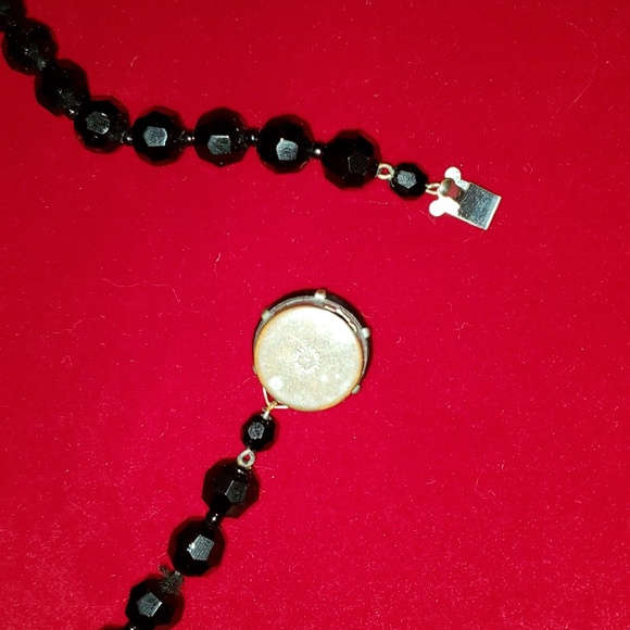Vintage - Black Jet Glass Beaded Necklace 50s - Picture 6 of 7